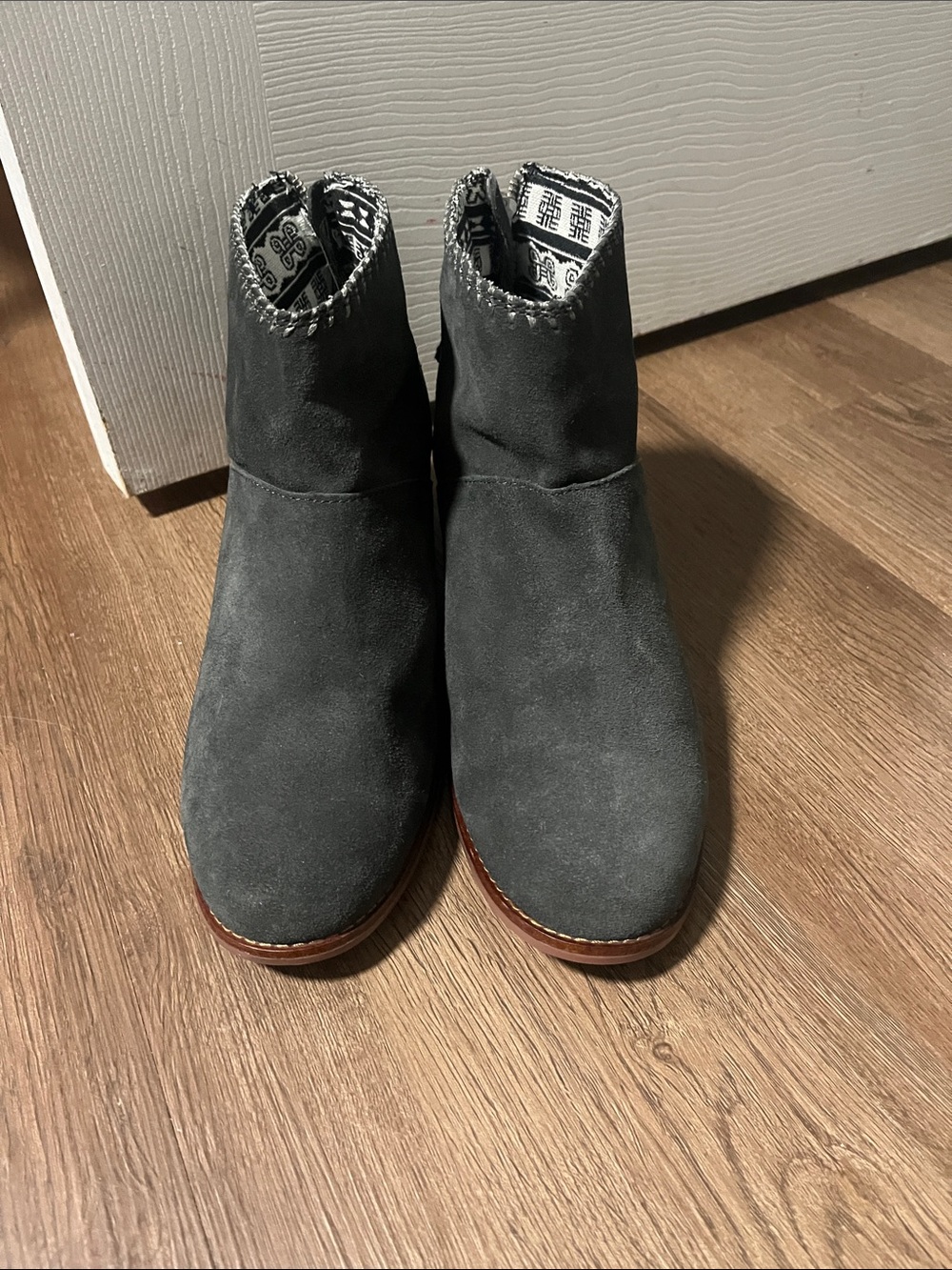 New no Tag Toms Boots Womens 11 Leila Ankle Bootie Gray Suede Comfort